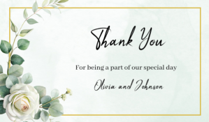 Floral Wedding Thank you card Tag template