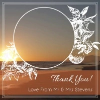Floral Wedding Thank you Square Video template