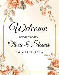 White Wedding Welcome Plakat/vægtavle Template