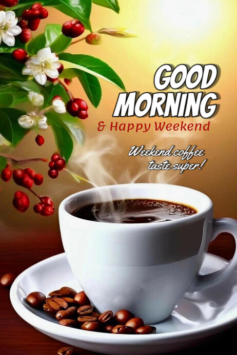 Floral Weekend Morning Banner 4' × 6' Template | PosterMyWall