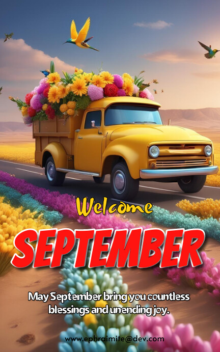 September Program Cover Floral Welcome September Kindle/book Covers Template | PosterMyWall