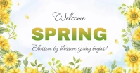 Floral Welcome Spring  Facebook Shared Image template