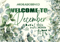Floral Welcome To December Postcard Postal template