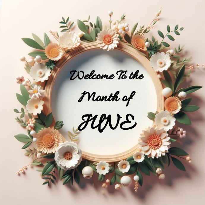 June Welcome Slides Floral Welcome To The Month Of June Template | PosterMyWall
