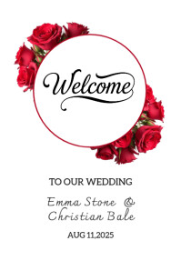 Floral Welcome To Wedding  Poster template