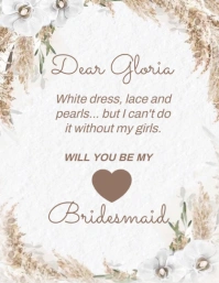 Floral Will You Be My Bride Invitation Template Flyer (us Letter)