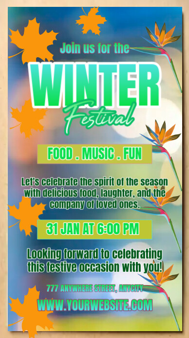 Floral Winters Festival Instagram Story template