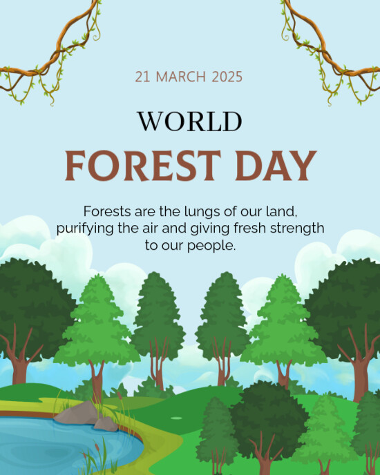 Floral World Forest Day Flyers  Instagram Portrait template