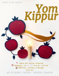 Floral Yom Kippur – Day Of Atonement Serenity Flyer (us Letter) template