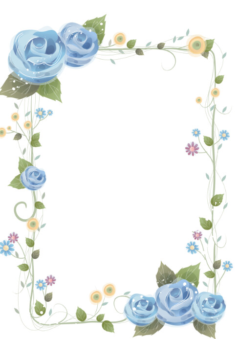 Blue Roses Frame Powerpoint Flower Blue rose Frames Template | PosterMyWall