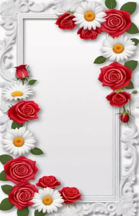 Flower Frameborder Cutable Template Plantilla de Flower border frame | PosterMyWall
