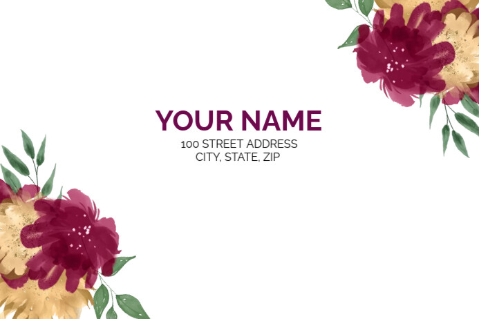 Flower Bouquet Address Label Template | PosterMyWall