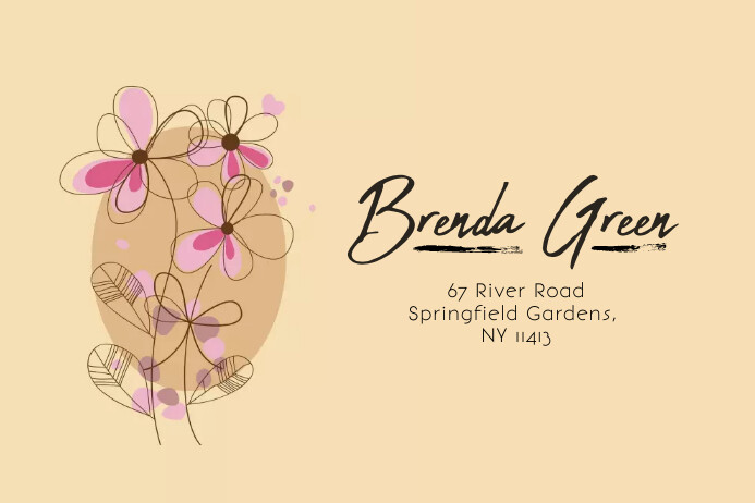 Flower design address label template | PosterMyWall
