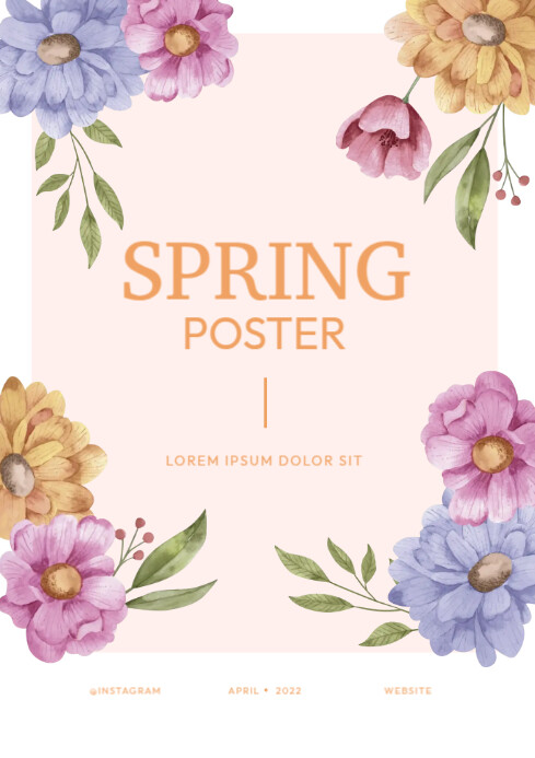 Spring Flowers Advert Flower Design Spring Break Ads Template | PosterMyWall