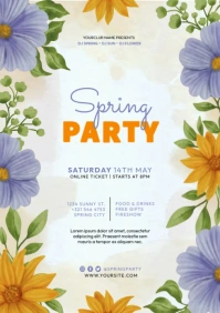 Flower Design Spring Break A4 template