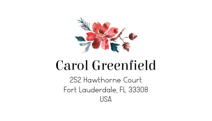 Flower elegant address label personal card Template | PosterMyWall