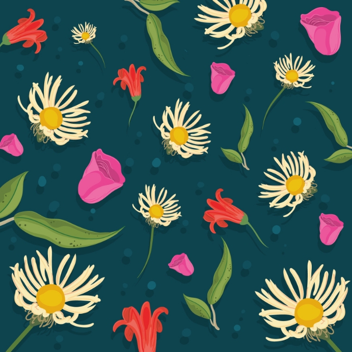 Copy of Flower floral pattern seamless background | PosterMyWall