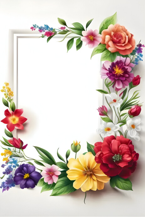 Flower frame Template | PosterMyWall