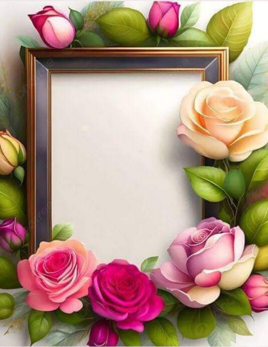 flower frame template Flyer (US Letter)