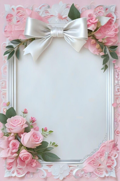 flower frame template Poster
