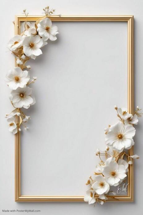 flower frame template Poster