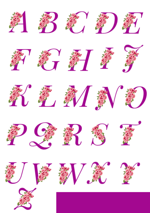 Flower Letters A-Z Template | PosterMyWall