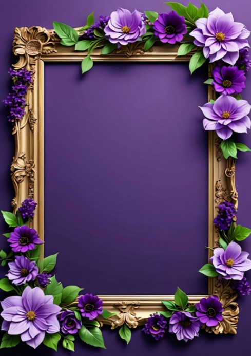 Flower Purple picture frame Template | PosterMyWall