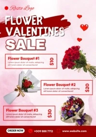 Flower Valentines Sale Catalog A4 template