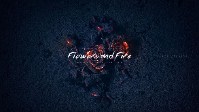 Flowers and Fire Youtube Channel Art Banner Template Coverfoto til YouTube-kanal