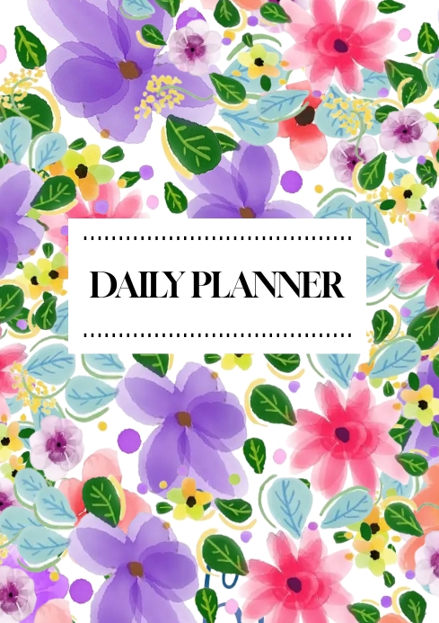 Flowers daily planner, journal cover Template | PosterMyWall