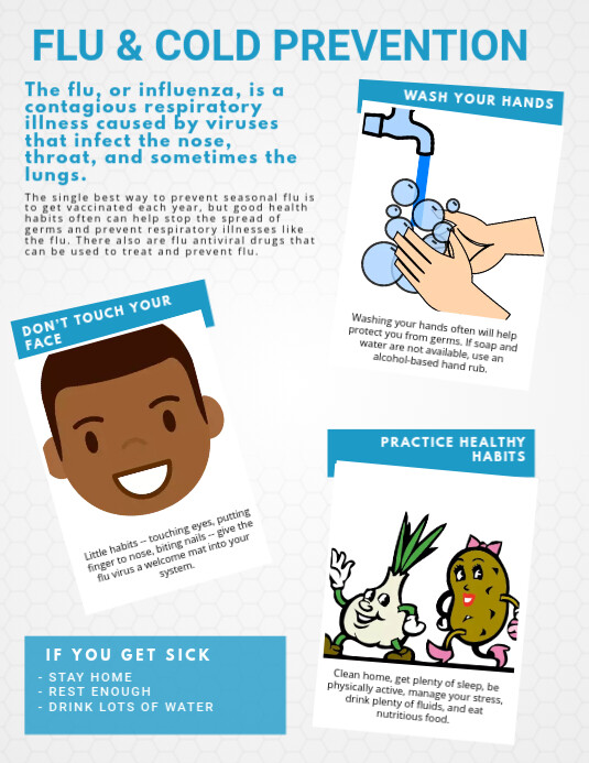 Flu & Cold Prevention Brochure template | PosterMyWall