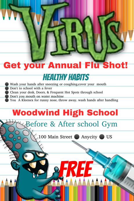 Flu Shot Flyer Templates Free flu-shot-template-postermywall