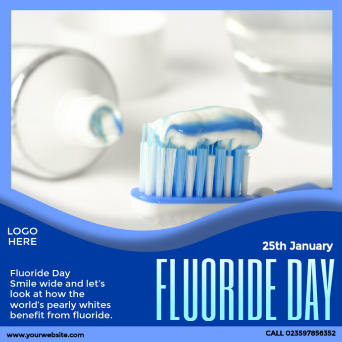 Fluoride Day Instagram Post template