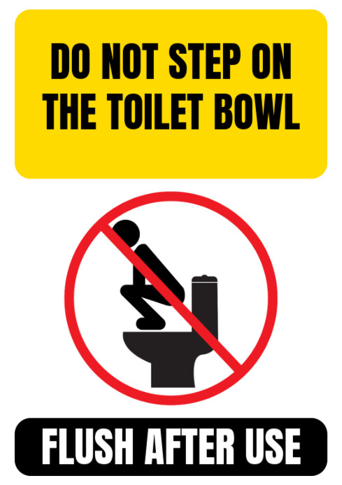 Flush after use A4 template