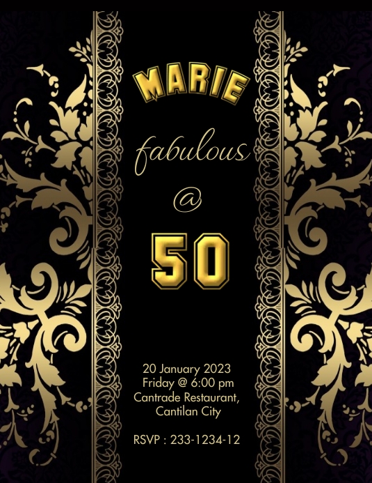 Flyer 50th Birthday template PosterMyWall Flyer 50th Birthday template PosterMyWall