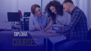 สีม่วง Diploma Courses Digital Display Template