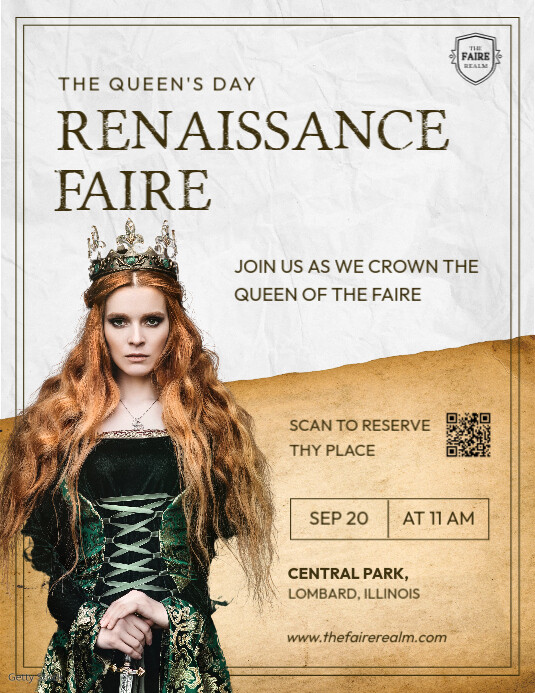 Flyer Historic Event Renaissance Faire Folheto (US Letter) template