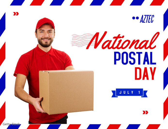 Flyer National Postal Day Folheto (US Letter) template