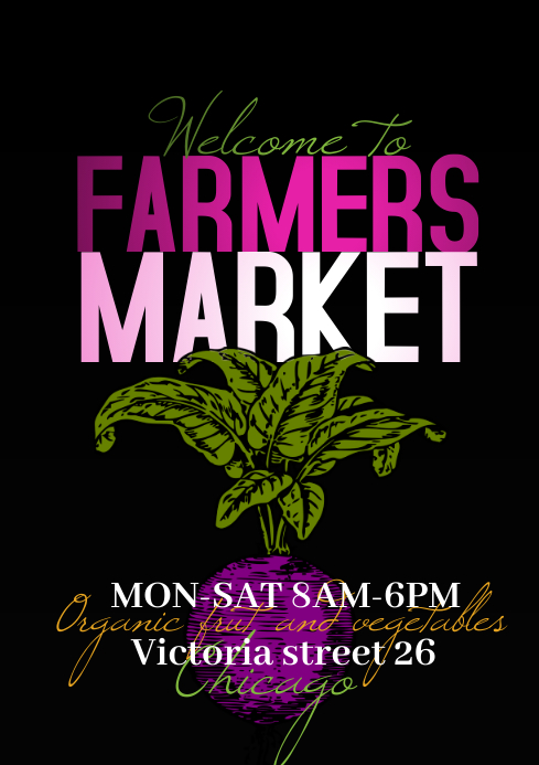 flyer poster template farmer market A4