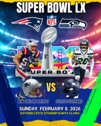 Blue Super Bowl Matchup Instagram Portrait Template