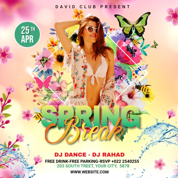 Flyer Template For Spring Break Instagram Plasing