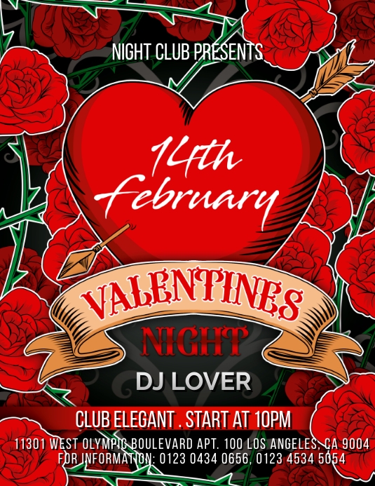 Modele Brochure De La Boite De Nuit De La Saint Valentin Postermywall Modele Brochure De La Boite De Nuit De La Saint Valentin Postermywall