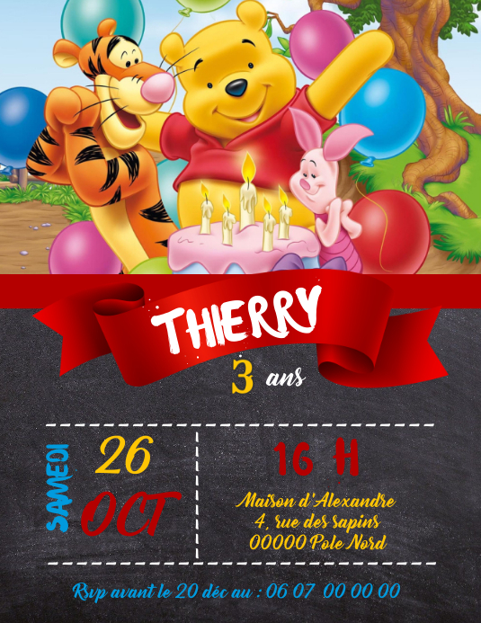 Anniversaire Winnie L Ourson Template Postermywall Anniversaire Winnie L Ourson Template Postermywall