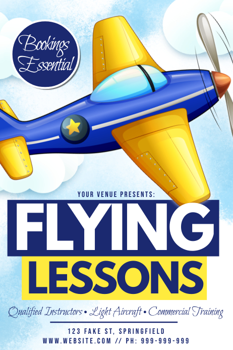 Flying Lessons Poster Template | PosterMyWall
