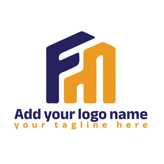 fm letter logo, construction logo, monogram template