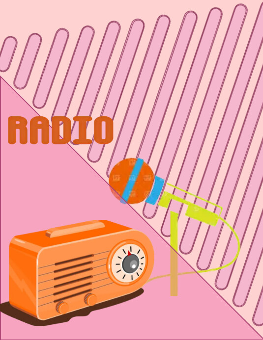 FM radio Flyer (US Letter) template