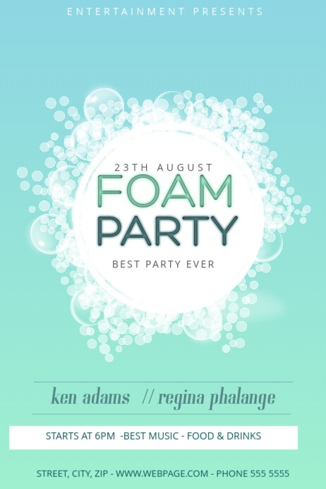 Foam Party Flyer Template PosterMyWall