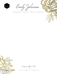 Rust Roses Letter Head Floral Letterhead Business Stationery Template | PosterMyWall