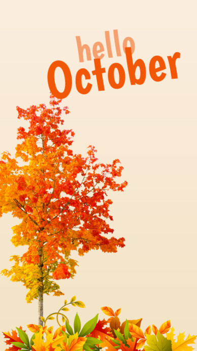 Hello October Tree folder tree autumn hello october Template | PosterMyWall