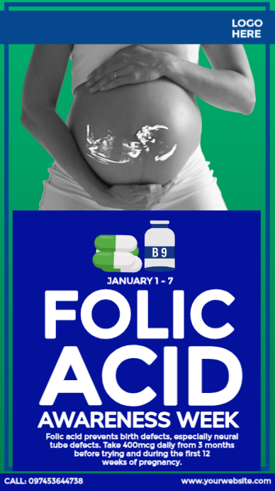 folic acid awareness week ads Template | PosterMyWall